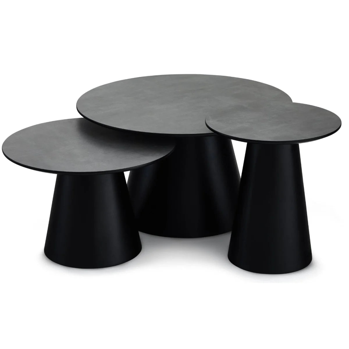 Furnhouse Tango Couchtisch Rund ø60 cm - Marmoroptik Dunkelgrau