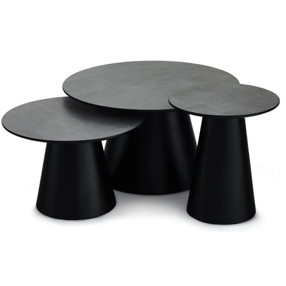 Furnhouse Tango Couchtisch Rund ø60 cm - Marmoroptik Dunkelgrau