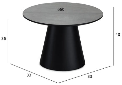 Furnhouse Tango Couchtisch Rund ø60 cm - Marmoroptik Dunkelgrau