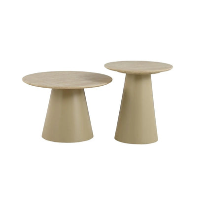 Furnhouse Tango Couchtisch Rund ø60 cm - Travertine-Optik Beige