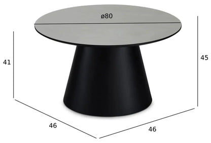 Furnhouse Tango Couchtisch Rund ø80 cm - Marmoroptik Hellgrau