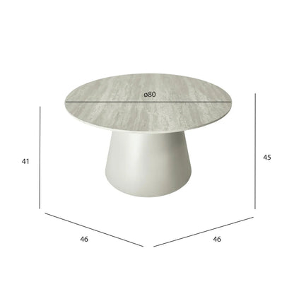 Furnhouse Tango Couchtisch Rund ø80 cm - Travertine-Optik Grau