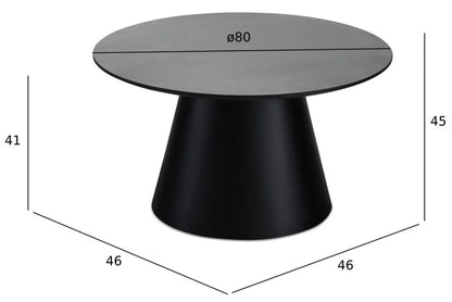 Furnhouse Tango Couchtisch Rund ø80 cm - Marmoroptik Dunkelgrau